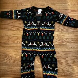 Hannah Anderson Festive Reindeer Baby Onesie